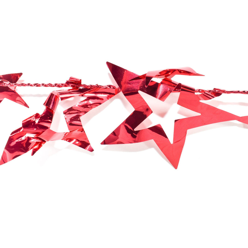 Red Star Tinsel Garland Ribbon