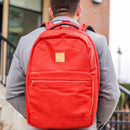 Red Leather Commuter Bag