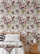 Red Flower Wallpaper - Rose Hip Wallpaper