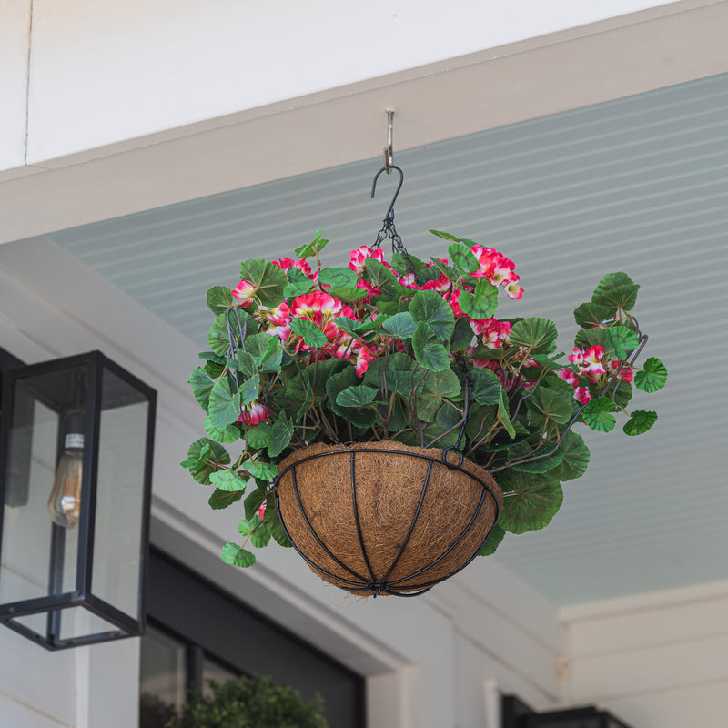 Lifelike Geranium Hanging Basket
