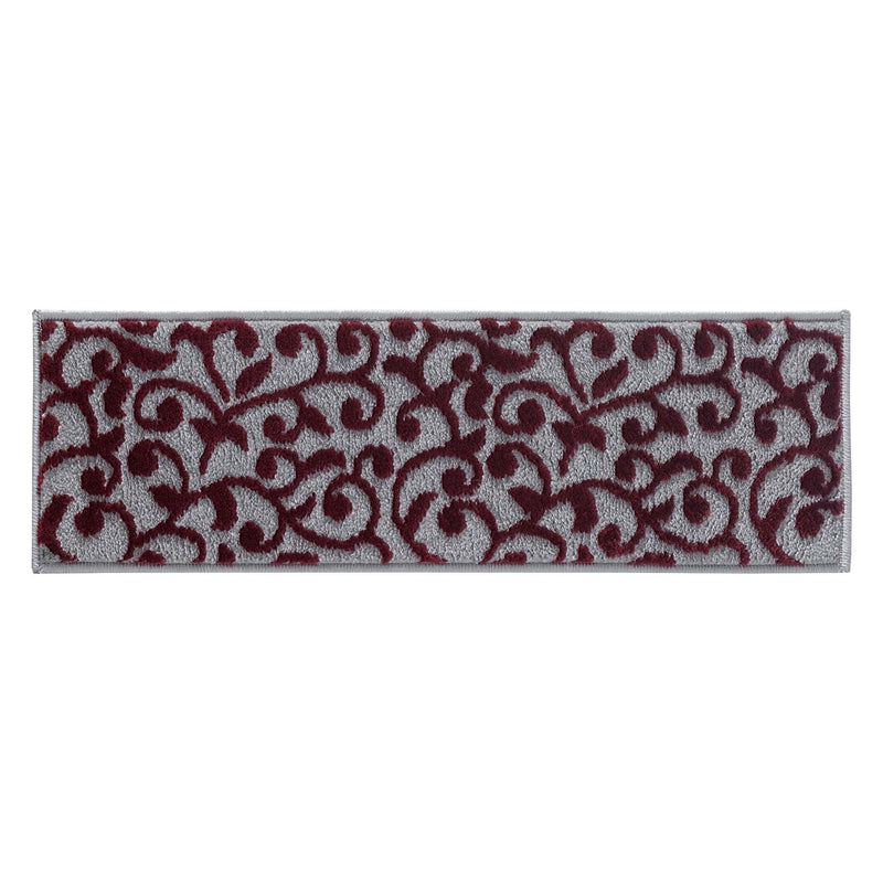 Stair Treads Rug 9"x28" Leaves Collection | Red