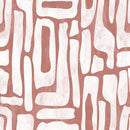 Terracotta Abstract Shapes Wallpaper – Modern Red & White