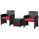 3 Pieces Patio Wicker Furniture Set with Storage Table and Protective Cover by LJGDeals