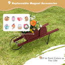 Wooden Wagon Planter with 9 Magnetic Accessories for Garden Yard-Blue by DirectDeals