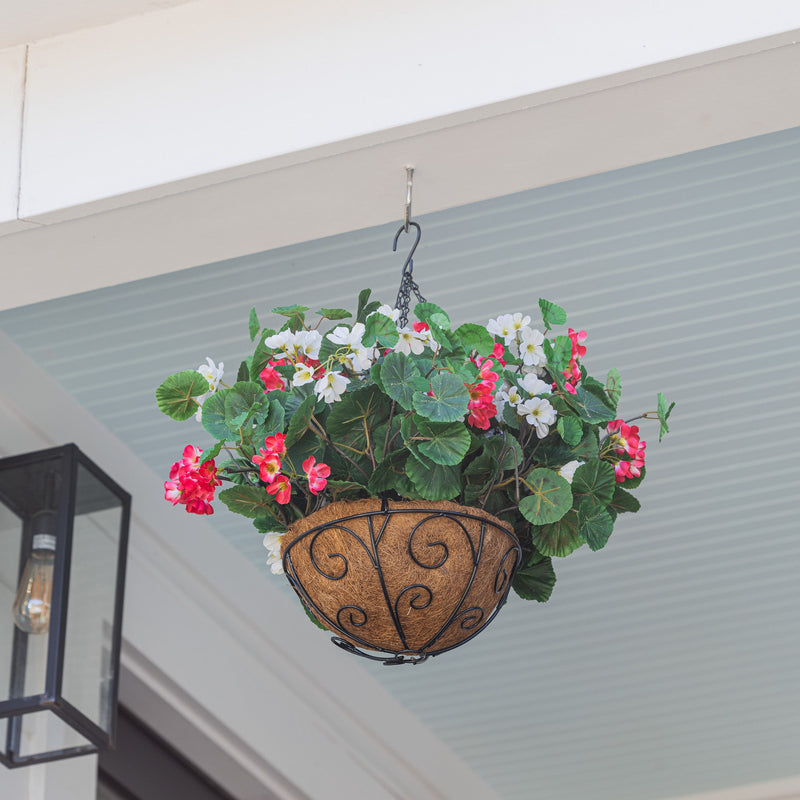 Lifelike Geranium Hanging Basket