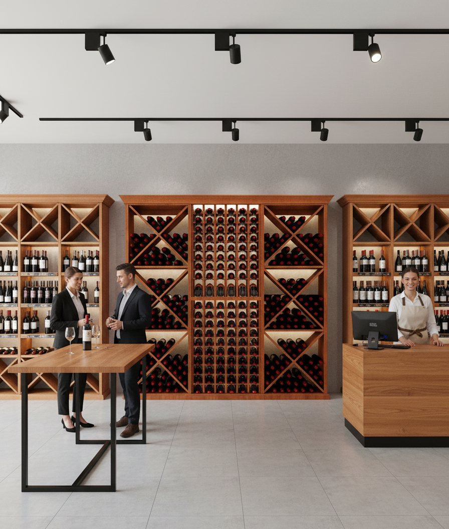 7 Foot Wine Cellar Storage System | 388 Bottle Capacity, installed in a room