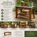 Redwood Potting Table Rolling Cart by Lee Display