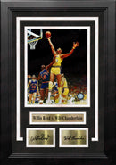 Wilt Chamberlain v. Willis Reed 8" x 10" Framed Basketball Photo with Engraved Autographs by Dynasty Sports & Framing