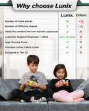 LX15 14pcs Modular Play Couch, Stone Gray