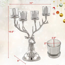 Reindeer Candle Holder Christmas Ornament for 4 Candles Aluminum Decoration-Silver by LJGDeals