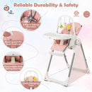 4-in-1 Foldable Baby High Chair with 7 Adjustable Heights and Free Toys Bar