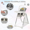 4-in-1 Foldable Baby High Chair with 7 Adjustable Heights and Free Toys Bar