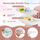 4-in-1 Foldable Baby High Chair with 7 Adjustable Heights and Free Toys Bar