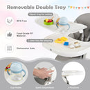 4-in-1 Foldable Baby High Chair with 7 Adjustable Heights and Free Toys Bar by LJGDeals