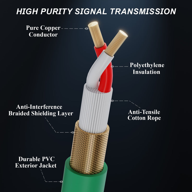 50ft XLR Microphone Cables (12-Pack) by FAT TOAD  - Professional Pro Audio Green Mic Extension Patch with Lo-Z Connector - 24 AWG Shielded Wire & Balanced for DJ Music Recording Studio Mixer Gear
