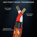 16 PACK - FAT TOAD Guitar Cords Right Angle to Straight-End Instrument Cable Tweed Cloth Jacket | Braided Woven 20FT 1/4 Inch Jack TS for Electric Guitar, Bass, AMP | Shielded 24 AWG Patch Conductor