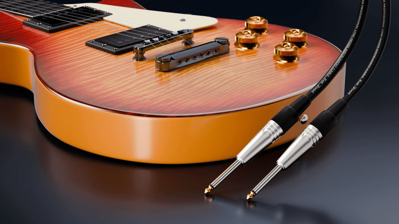 24 PACK - FAT TOAD 20FT Guitar Cords Instrument Cables | 24 AWG Patch Conductor for Electric Guitar, Bass, Amplifier, Speaker, Keyboard & Recording Studio | Shielded 1/4 Inch Gold Straight-End Wires