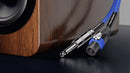 Speakon to 1/4" Male Cables (2 Pack) by FAT TOAD - 25 ft Professional Pro Audio Blue DJ Speaker PA Cord with Twist Lock Connector - 12 AWG Wire
