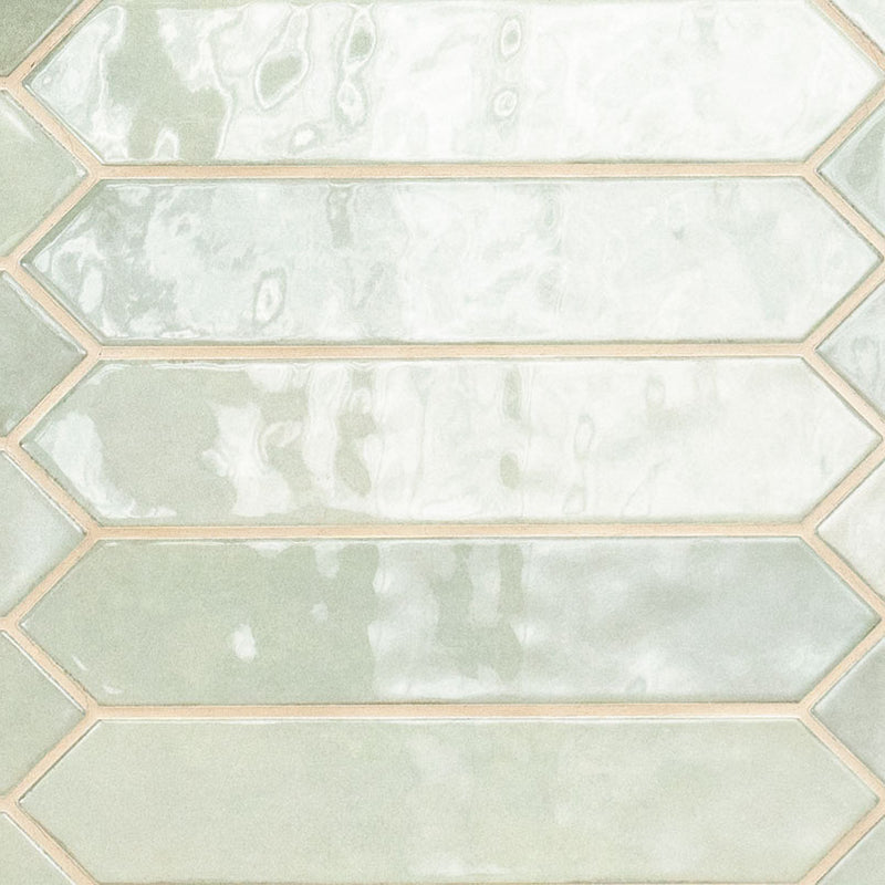 MSI Renzo Jade Pickett Glossy Ceramic Wall Tile 2.5"x13"