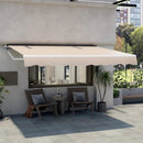 12 x 10 Feet Patio Retractable Awning Aluminum Sunshade Shelter-Beige by LJGDeals