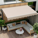 13 × 8 Feet Retractable Patio Awning Aluminum Deck Sunshade-Beige by LJGDeals
