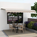 12 x 10 Feet Patio Retractable Awning Aluminum Sunshade Shelter-Beige by LJGDeals