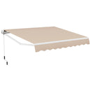 Outdoor Manual Retractable Awning Cover Shelter Patio Sun Shade-Beige by LJGDeals