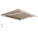 12 x 10 Feet Patio Retractable Awning Aluminum Sunshade Shelter-Beige by LJGDeals