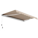 13 × 8 Feet Retractable Patio Awning Aluminum Deck Sunshade-Beige by LJGDeals