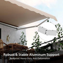 12 x 10 Feet Patio Retractable Awning Aluminum Sunshade Shelter-Beige by LJGDeals