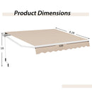 Outdoor Manual Retractable Awning Cover Shelter Patio Sun Shade-Beige by LJGDeals