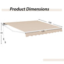 12 x 10 Feet Patio Retractable Awning Aluminum Sunshade Shelter-Beige by LJGDeals