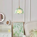 Retro Round Leaf Glass Pendant Lamp