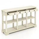58 Inch Retro Console Table with 3 Drawers and Open Shelves Rectangular Entryway Table by LJGDeals