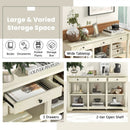 58 Inch Retro Console Table with 3 Drawers and Open Shelves Rectangular Entryway Table by LJGDeals