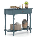 Retro Console Table 36"L Wooden 2-Tier Narrow Behind Couch Foyer Table by LJGDeals