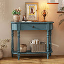 Retro Console Table 36"L Wooden 2-Tier Narrow Behind Couch Foyer Table by LJGDeals
