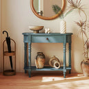 Retro Console Table 36"L Wooden 2-Tier Narrow Behind Couch Foyer Table by LJGDeals