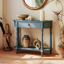Retro Console Table 36"L Wooden 2-Tier Narrow Behind Couch Foyer Table by LJGDeals