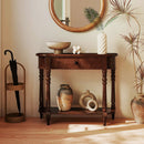 Retro Console Table 36"L Wooden 2-Tier Narrow Behind Couch Foyer Table by LJGDeals