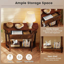 Retro Console Table 36"L Wooden 2-Tier Narrow Behind Couch Foyer Table by LJGDeals