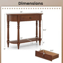 Retro Console Table 36"L Wooden 2-Tier Narrow Behind Couch Foyer Table by LJGDeals