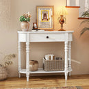 Retro Console Table 36"L Wooden 2-Tier Narrow Behind Couch Foyer Table by LJGDeals