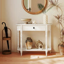 Retro Console Table 36"L Wooden 2-Tier Narrow Behind Couch Foyer Table by LJGDeals