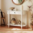 Retro Console Table 36"L Wooden 2-Tier Narrow Behind Couch Foyer Table by LJGDeals