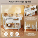 Retro Console Table 36"L Wooden 2-Tier Narrow Behind Couch Foyer Table by LJGDeals