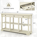 58 Inch Retro Console Table with 3 Drawers and Open Shelves Rectangular Entryway Table by LJGDeals