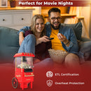 Retro Hot Air Popcorn Maker 1200W with Kernel Measuring Cup-Red by LJGDeals