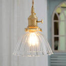 Retro Ribbed Glass Pendant Light