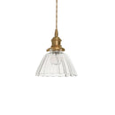 Retro Ribbed Glass Pendant Light